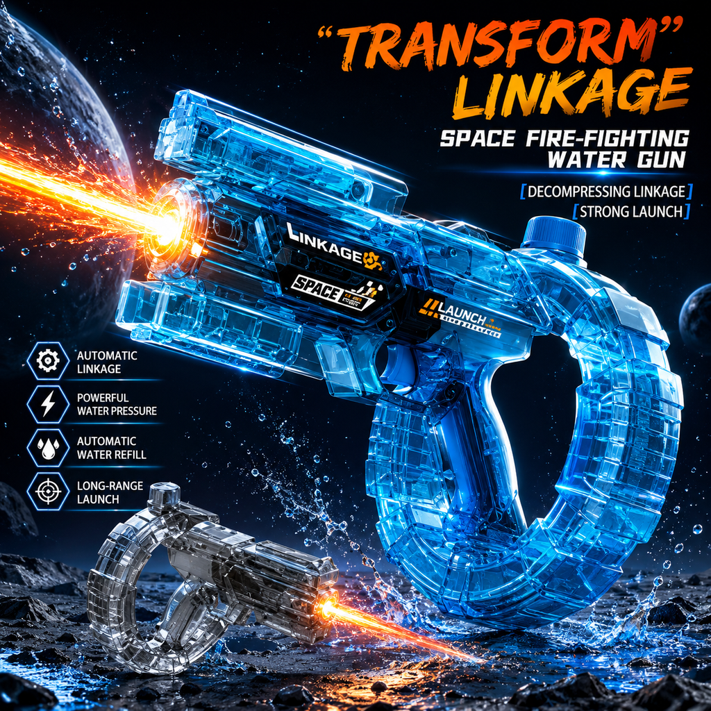 Space Fire-Fighting Water Gun – Electric LED Water Blaster